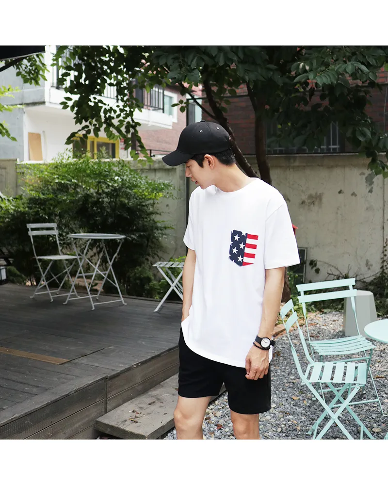 USAワンポケットコットン半袖Tシャツ・全2色 | 詳細画像10