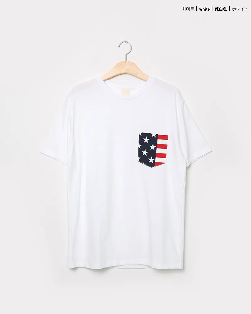 USAワンポケットコットン半袖Tシャツ・全2色 | 詳細画像20