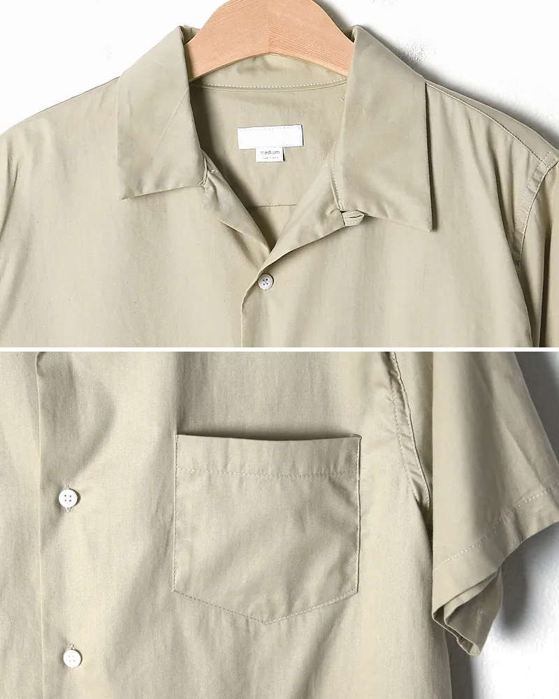 ワンポケットオープンカラーコットンシャツ・全4色 | 詳細画像24
