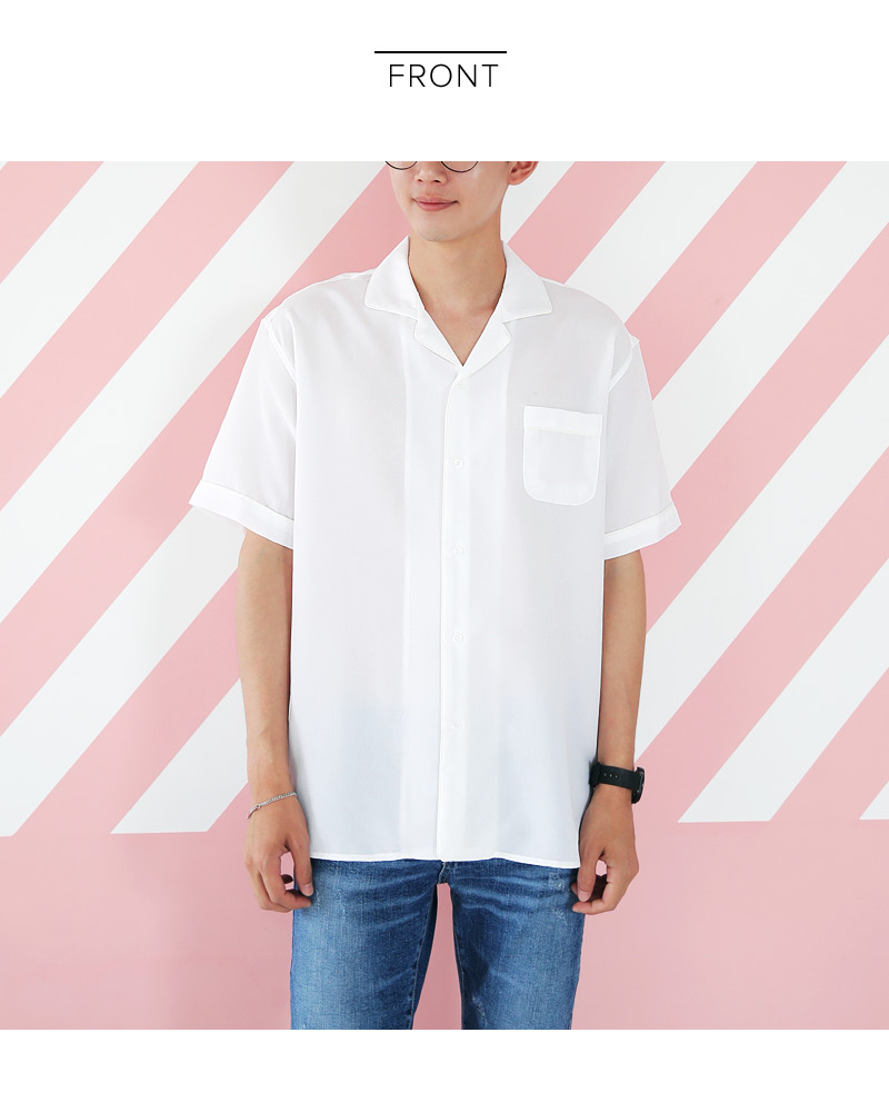 リネン混パイピングオープンカラーシャツ・全3色 | 詳細画像17