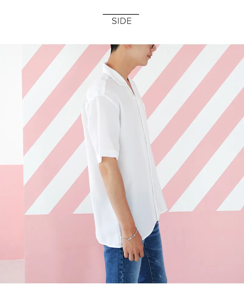 リネン混パイピングオープンカラーシャツ・全3色 | 詳細画像18