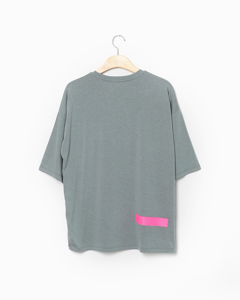 ネオンピンクコントラストプリントTシャツ・全4色 | 詳細画像24