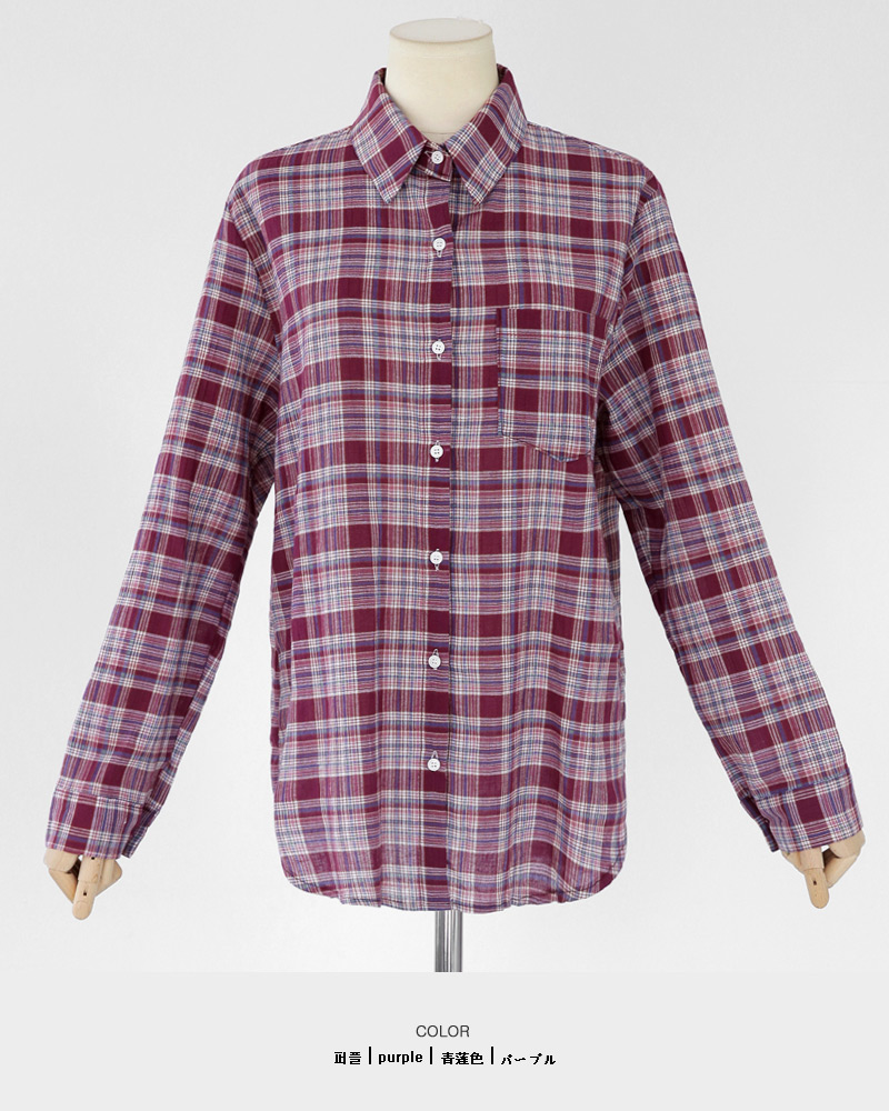 ワンポケットオーバーサイズチェックシャツ・全3色 | DHOLIC | 詳細画像19