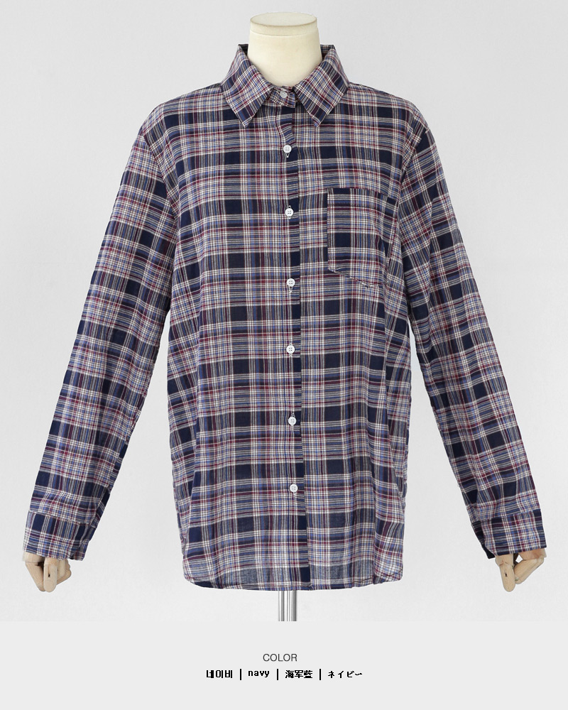 ワンポケットオーバーサイズチェックシャツ・全3色 | DHOLIC | 詳細画像21