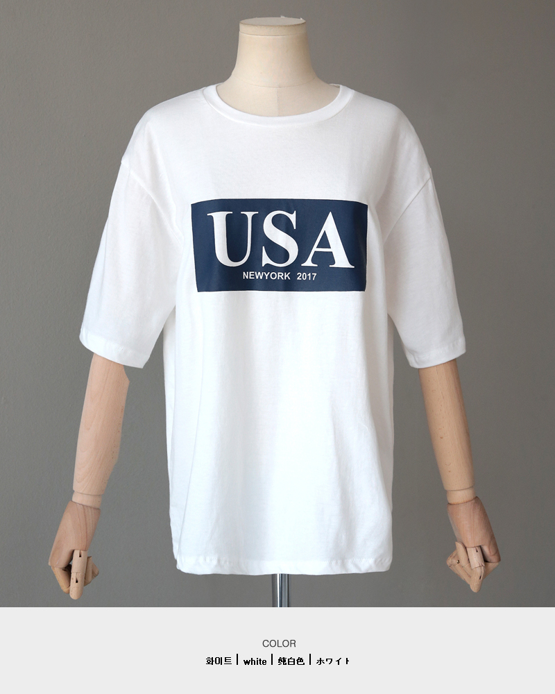 USAボックスロゴコットンTシャツ・全3色 | DHOLIC | 詳細画像25
