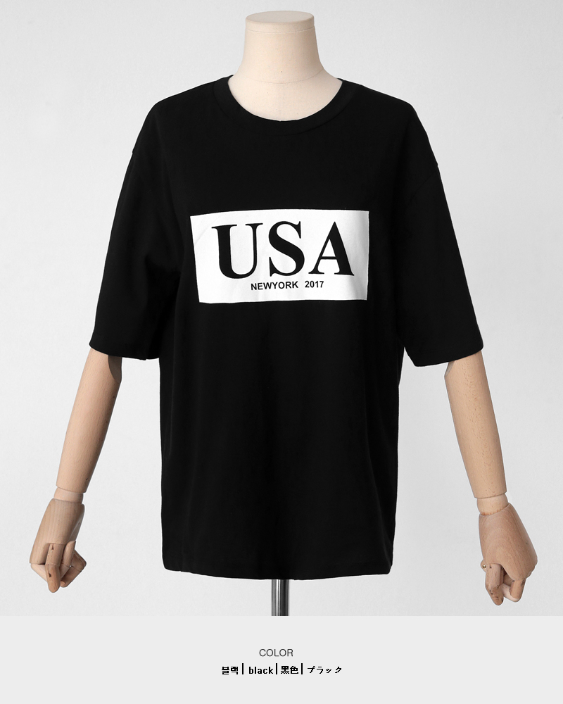 USAボックスロゴコットンTシャツ・全3色 | DHOLIC | 詳細画像26