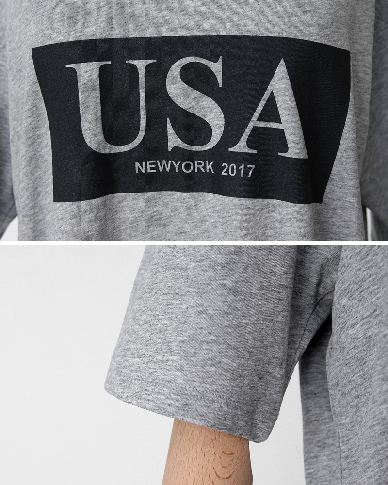 USAボックスロゴコットンTシャツ・全3色 | DHOLIC | 詳細画像30