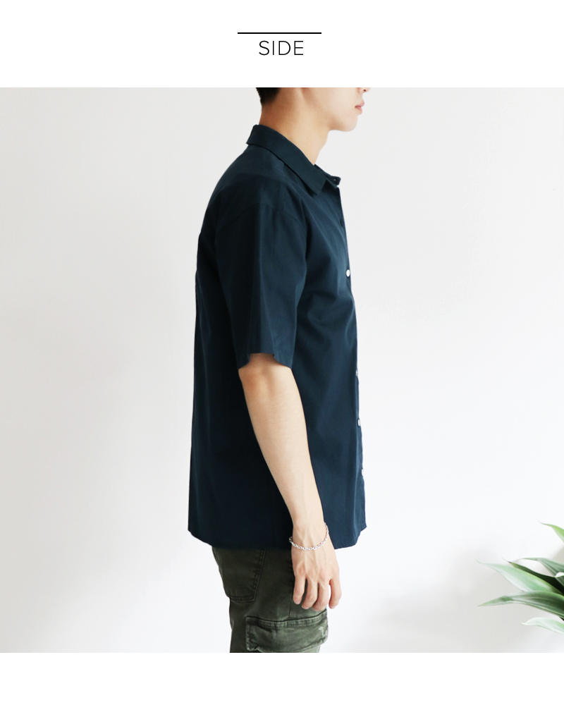 イカリボタンワンポケット半袖コットンシャツ・全3色 | 詳細画像17