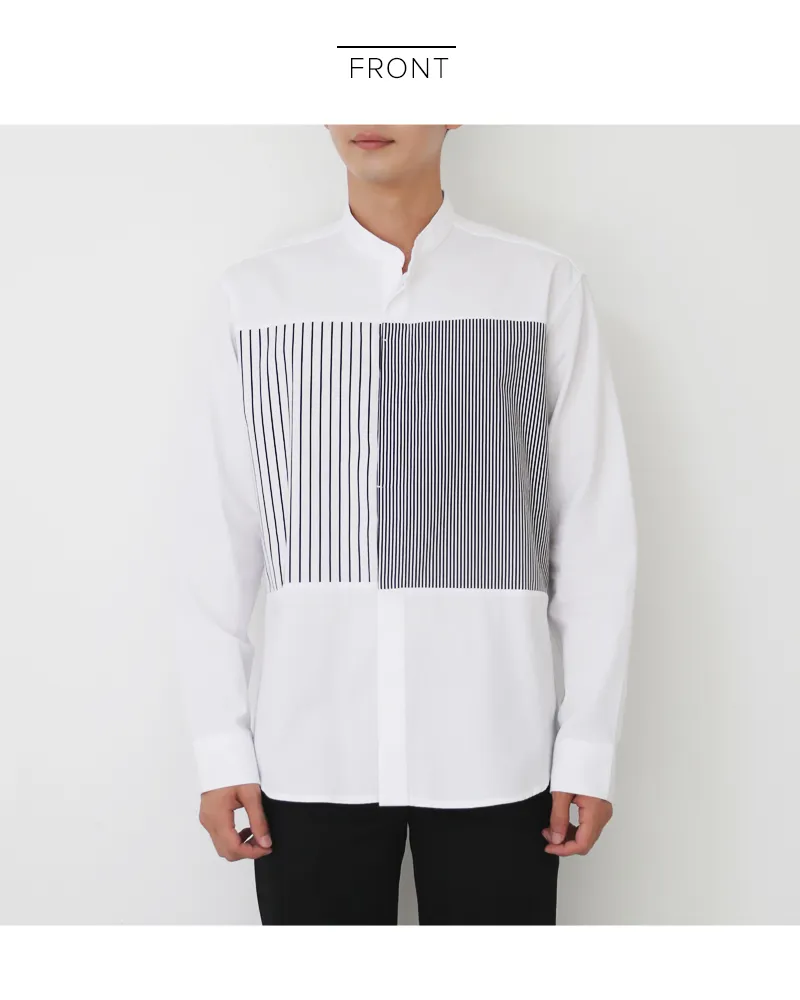 2TYPEコントラストパターンバンドカラーシャツ・全2色 | 詳細画像13