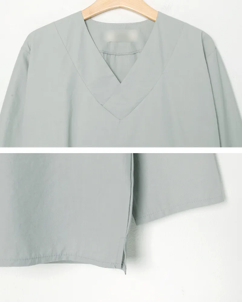 サイドスリットVネックコットンシャツ・全3色 | 詳細画像19