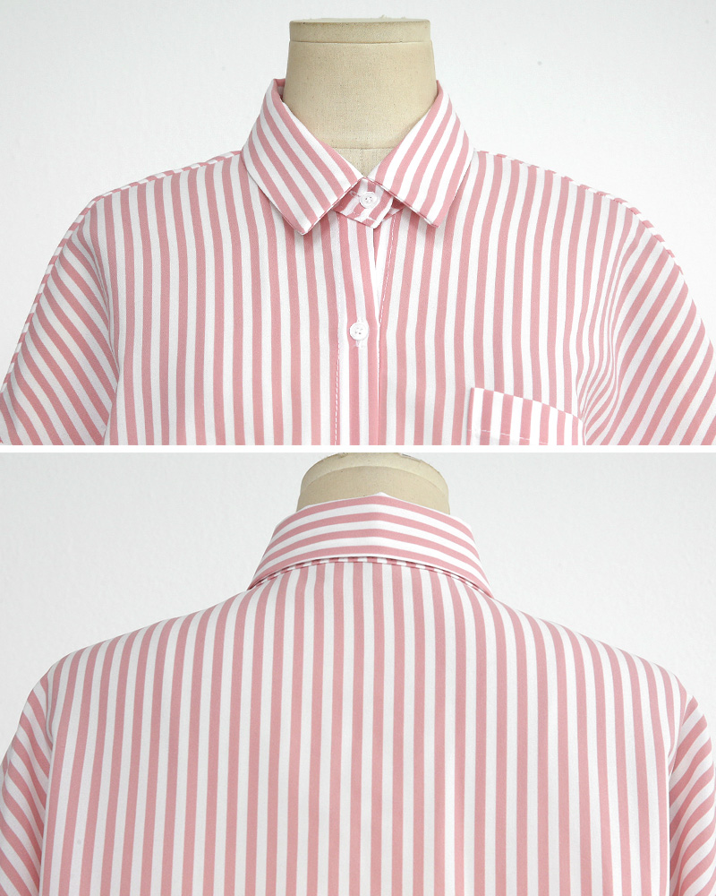 オーバーサイズストライプポケットシャツ・全3色 | DHOLIC PLUS | 詳細画像21