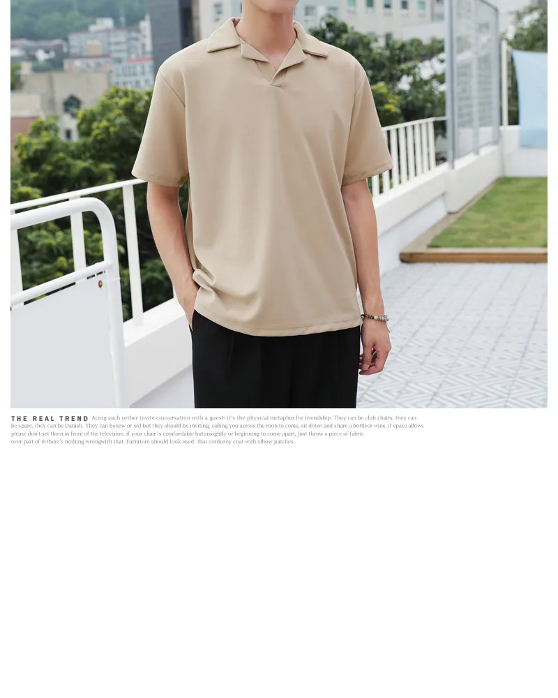 サイドスリットオープンカラー半袖Tシャツ・全3色 | 詳細画像17