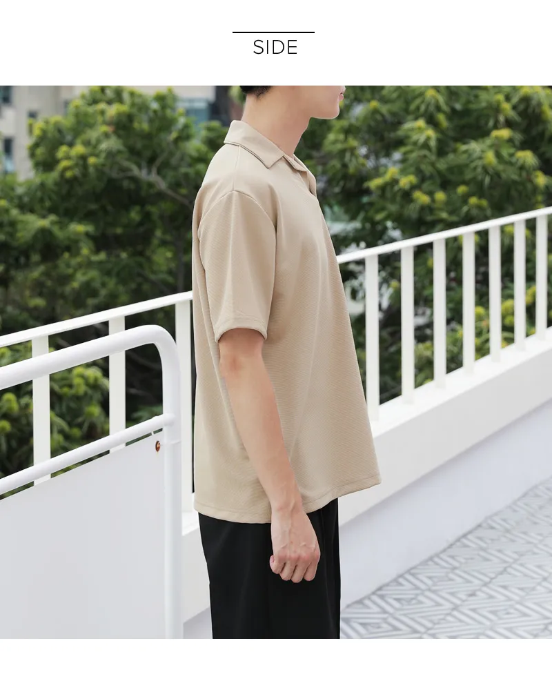 サイドスリットオープンカラー半袖Tシャツ・全3色 | 詳細画像22