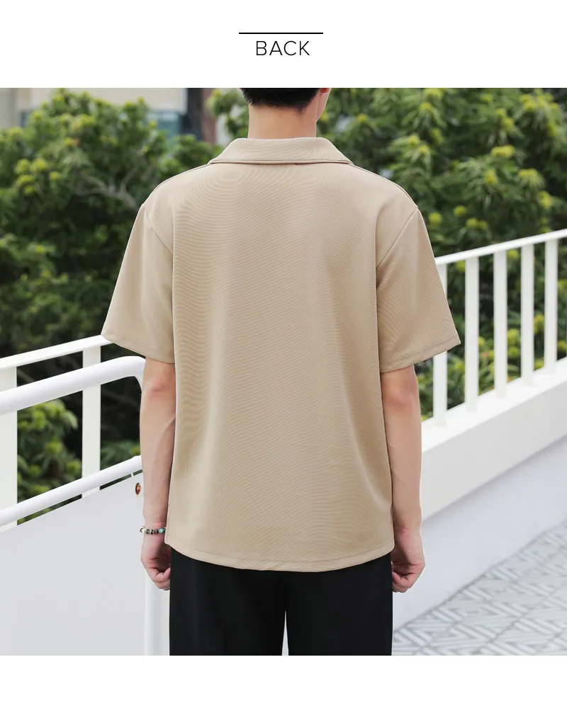 サイドスリットオープンカラー半袖Tシャツ・全3色 | 詳細画像23