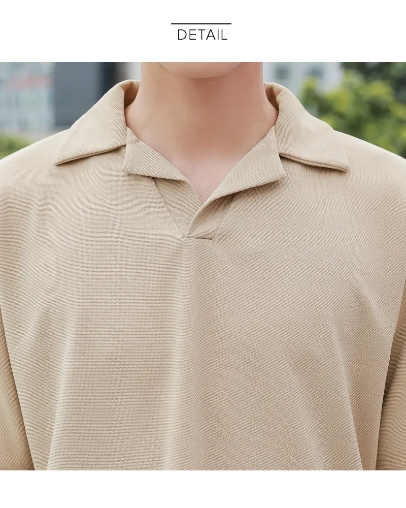 サイドスリットオープンカラー半袖Tシャツ・全3色 | 詳細画像24
