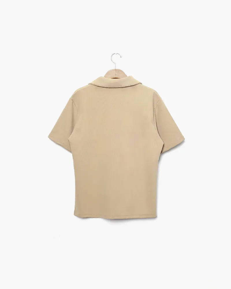 サイドスリットオープンカラー半袖Tシャツ・全3色 | 詳細画像26