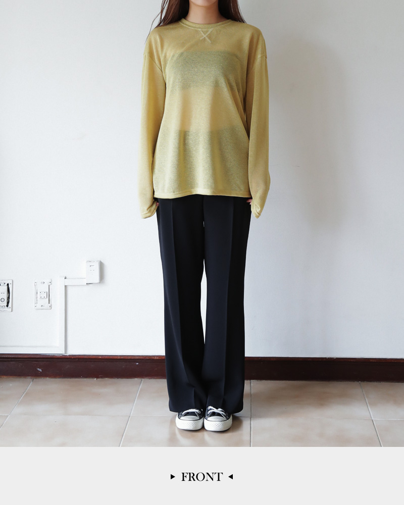 リネン混ロングスリーブシアーTシャツ・全4色 | DHOLIC | 詳細画像19