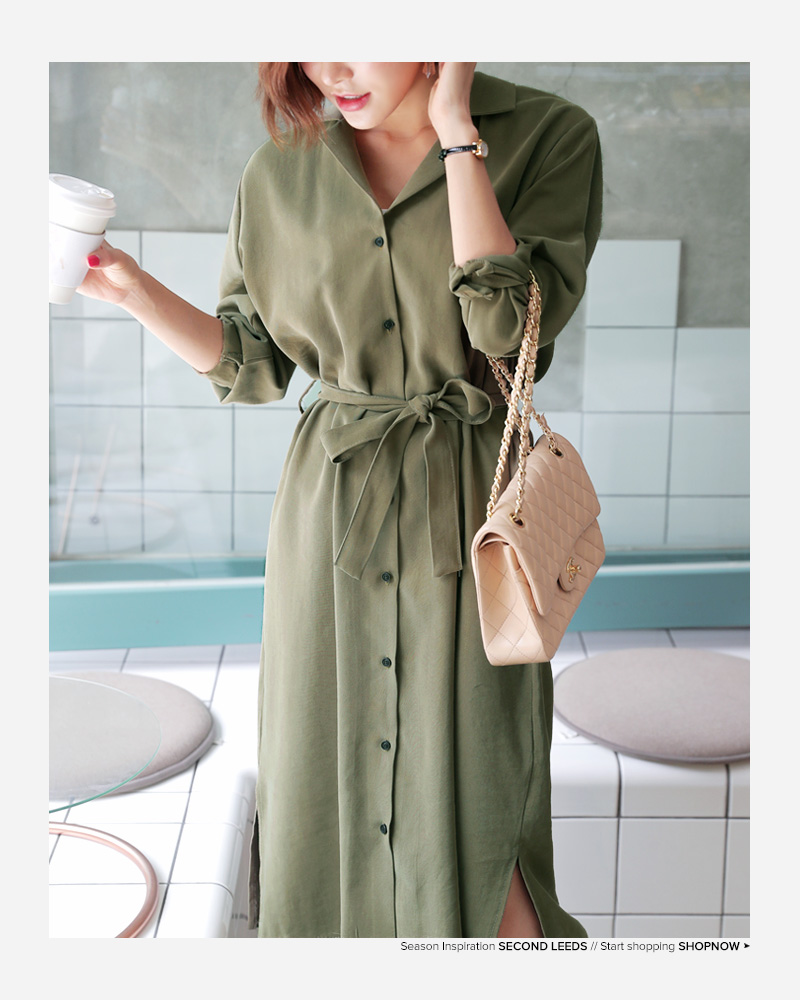 ストラップSETオープンカラーシャツワンピース・全4色 | DHOLIC PLUS | 詳細画像4