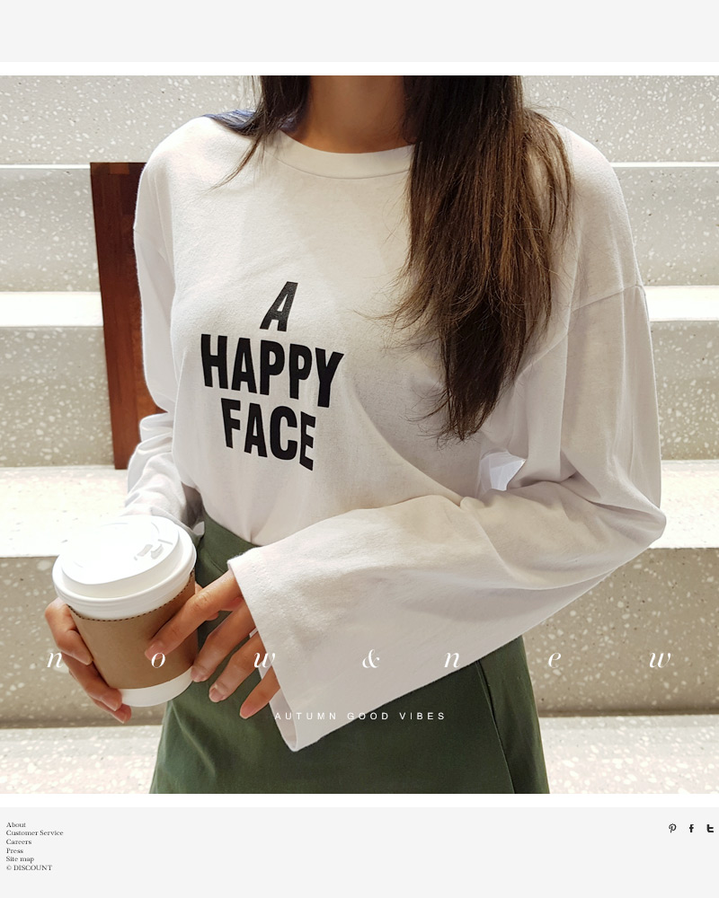 A HAPPY FACEスリットヘムTシャツ・全3色 | DHOLIC | 詳細画像2