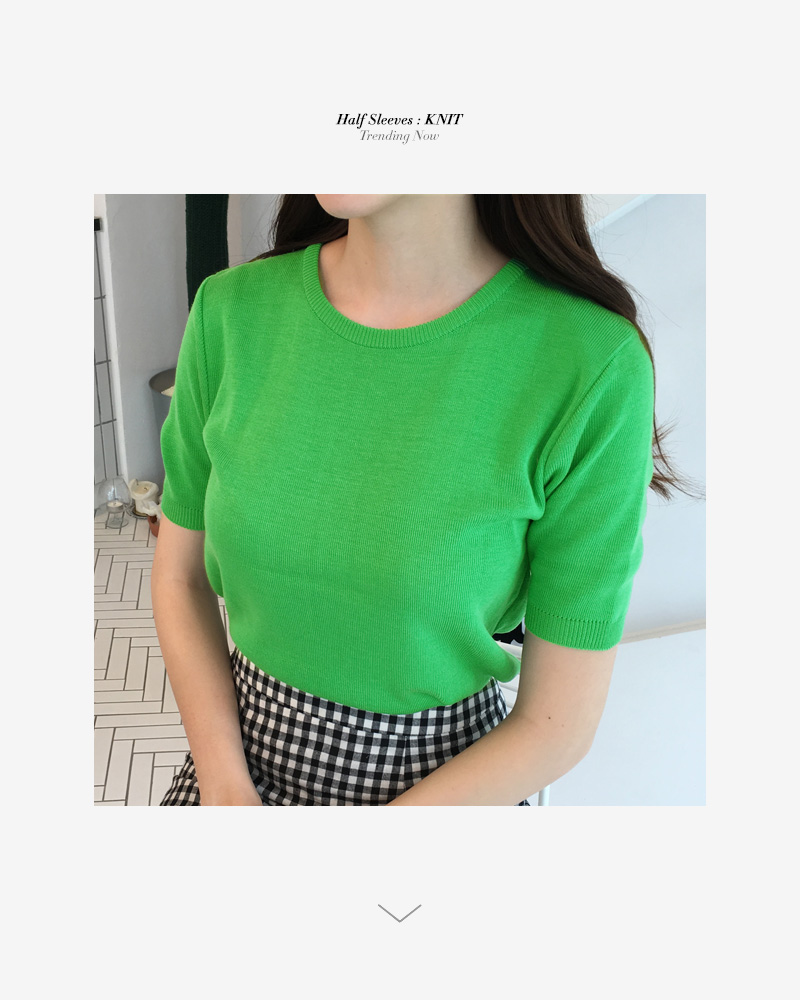 ショートスリーブニットTシャツ・全7色 | DHOLIC | 詳細画像4