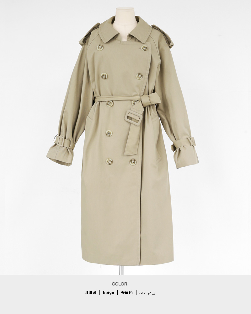 ベルトSETオーバーサイズダブルボタントレンチコート・全2色 | DHOLIC | 詳細画像21