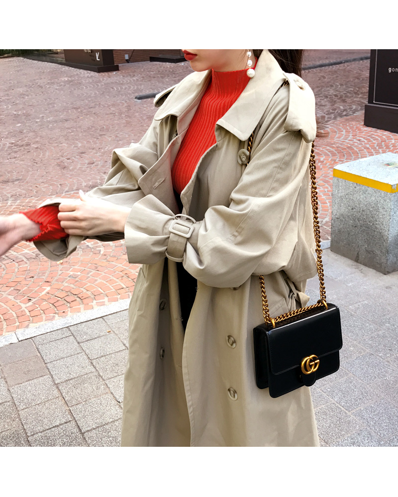 ベルトSETオーバーサイズダブルボタントレンチコート・全2色 | DHOLIC | 詳細画像4