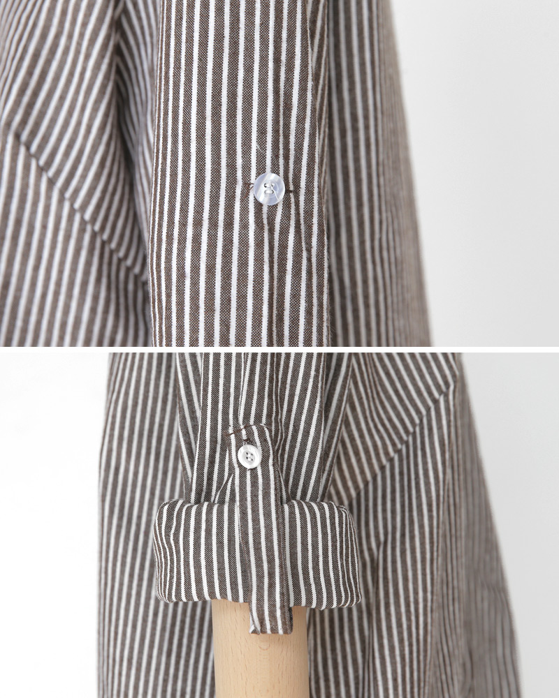 ストライプパターンミドル丈シャツ・全2色 | DHOLIC | 詳細画像31