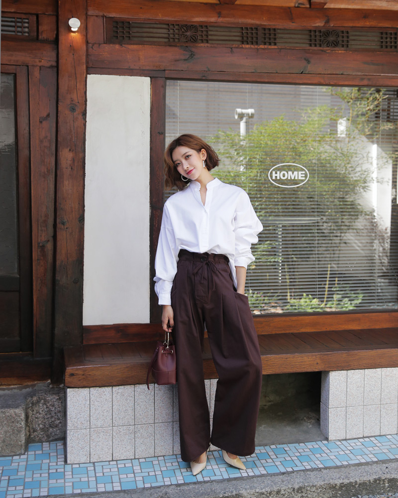 スタンドカラーオーバーサイズシャツ・全4色 | DHOLIC PLUS | 詳細画像5