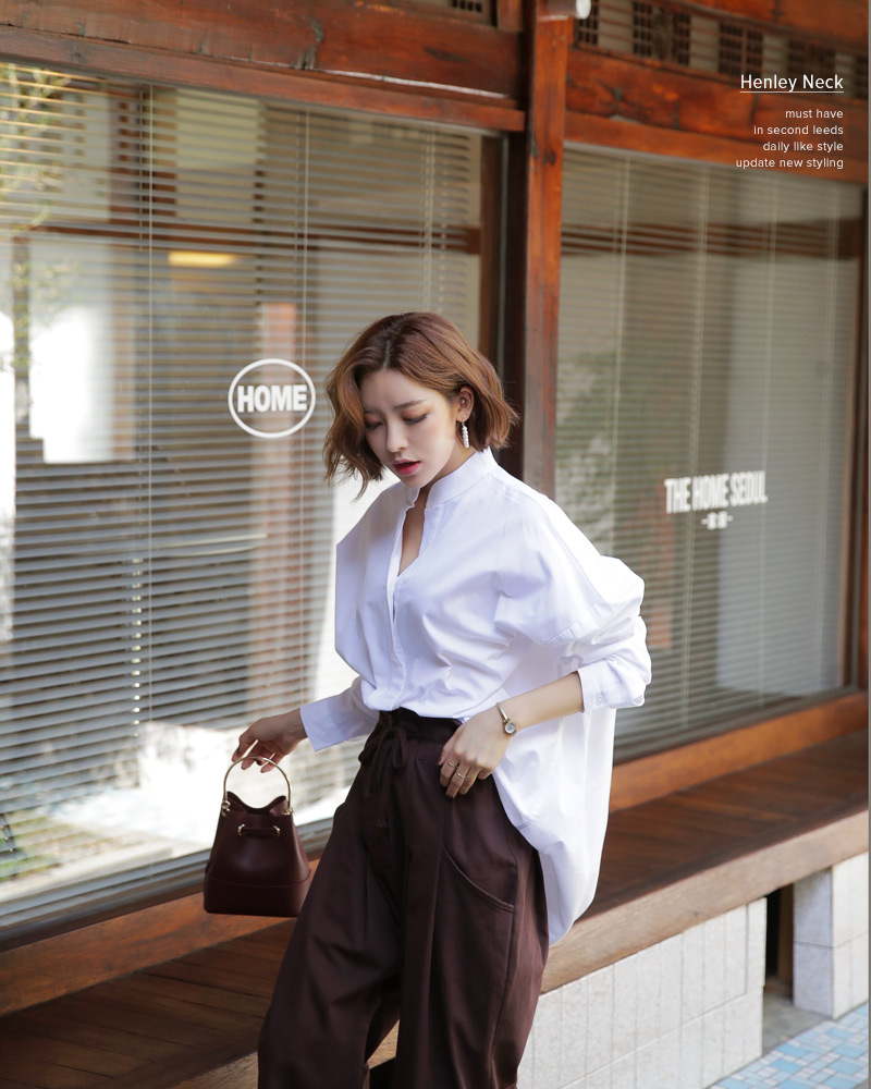 スタンドカラーオーバーサイズシャツ・全4色 | DHOLIC PLUS | 詳細画像6