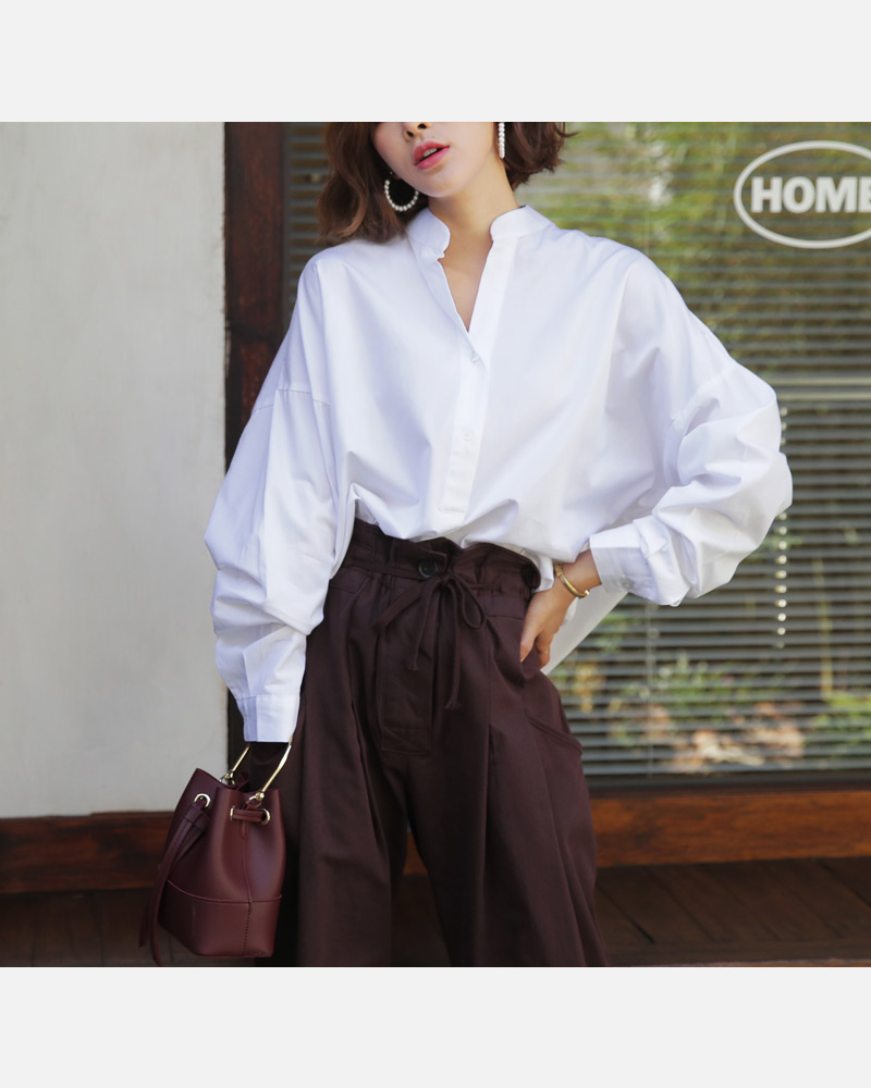 スタンドカラーオーバーサイズシャツ・全4色 | DHOLIC PLUS | 詳細画像7