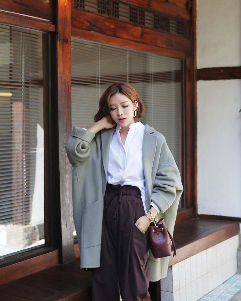 スタンドカラーオーバーサイズシャツ・全4色 | DHOLIC PLUS | 詳細画像12