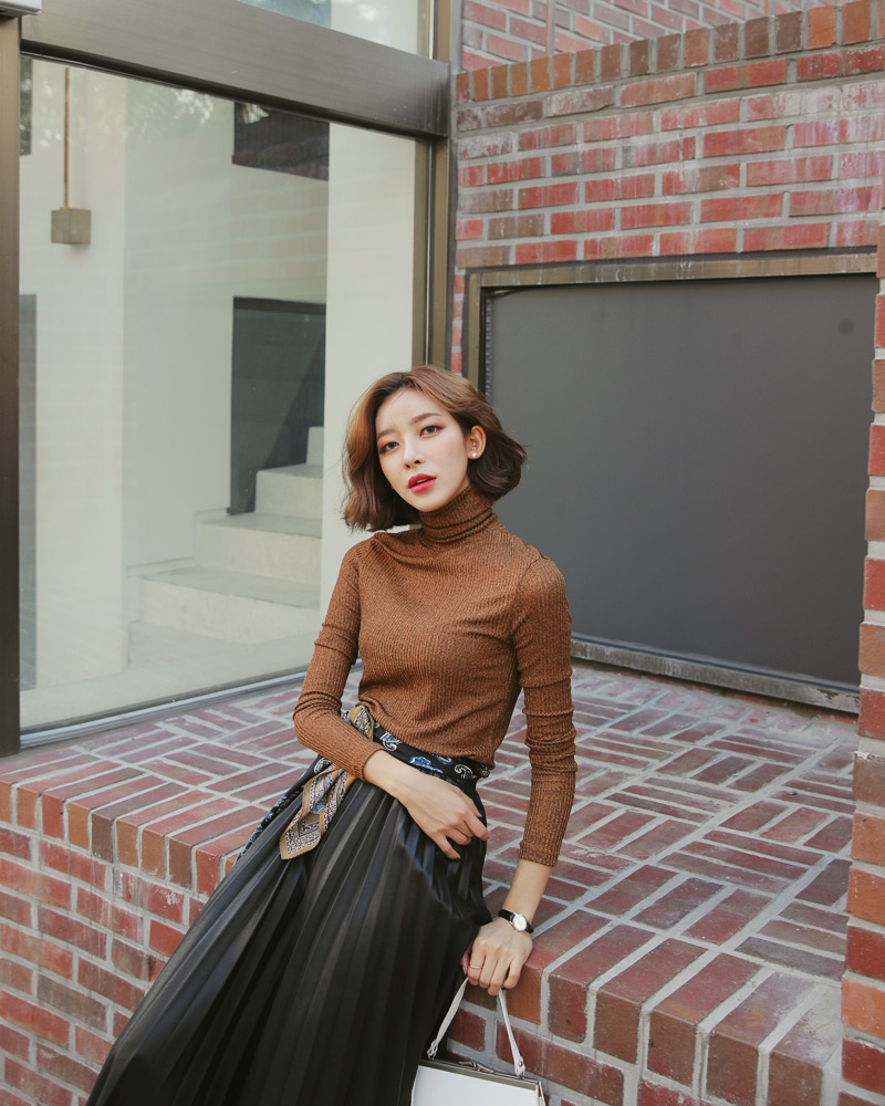 グリッタータートルネックTシャツ・全5色 | DHOLIC PLUS | 詳細画像5