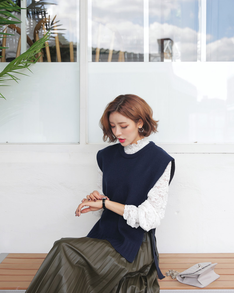 レザー調ウエストゴムプリーツスカート・全3色 | DHOLIC PLUS | 詳細画像18