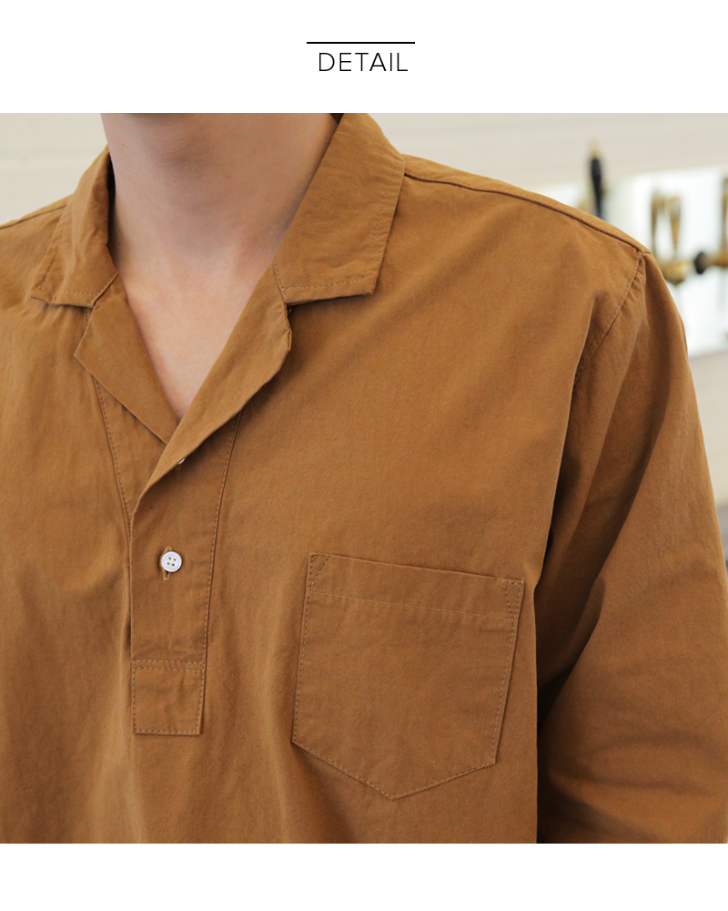 ワンポケットオープンカラーコットンシャツ・全4色 | 詳細画像28