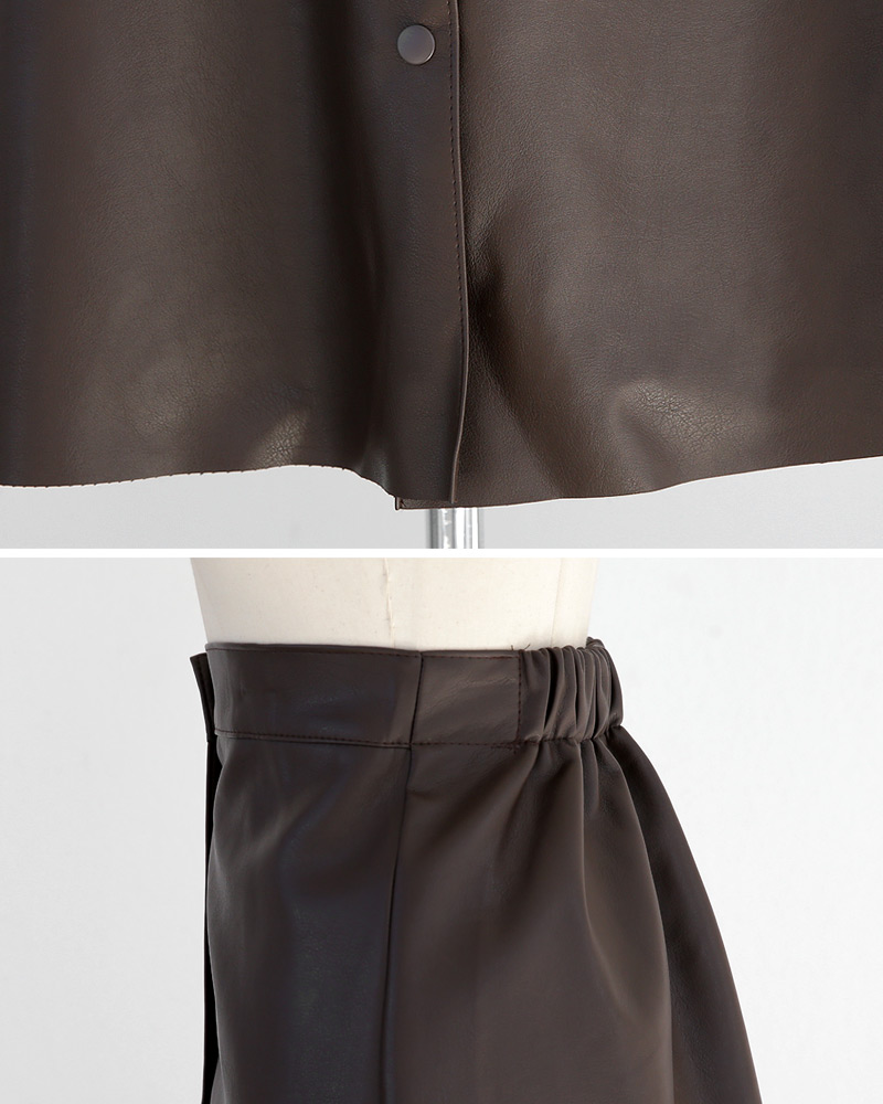 レザー調フロントボタンAラインスカート・全2色 | DHOLIC | 詳細画像31