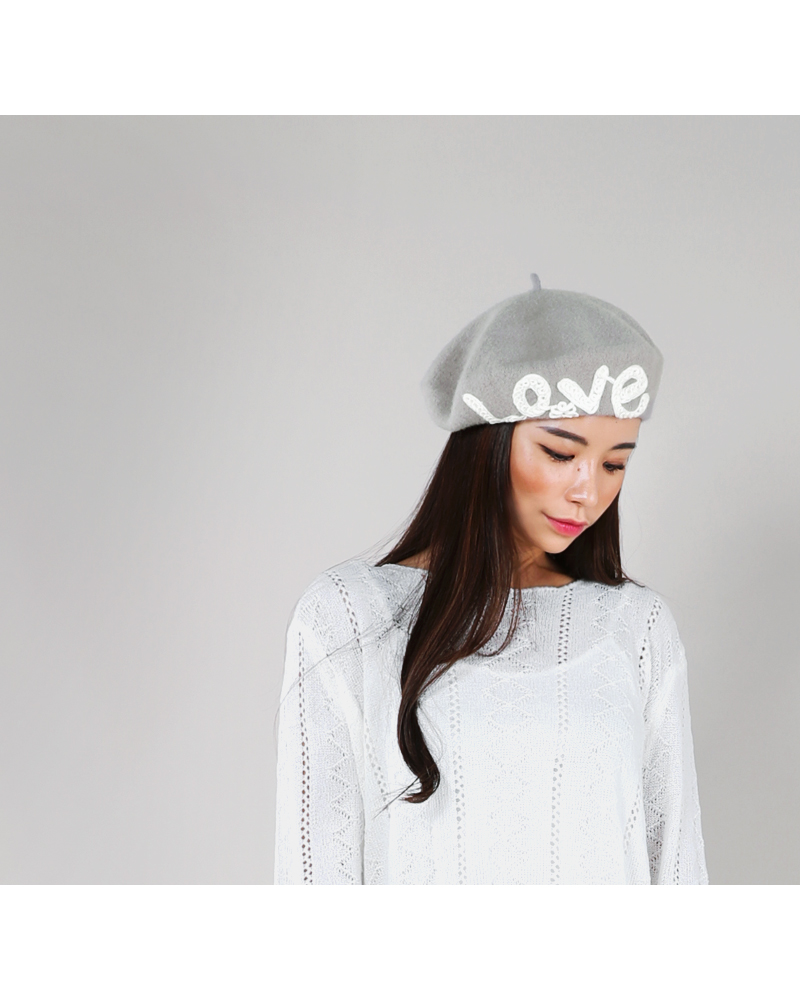 LOVE刺繍ウールベレー帽・全6色 | DHOLIC | 詳細画像3