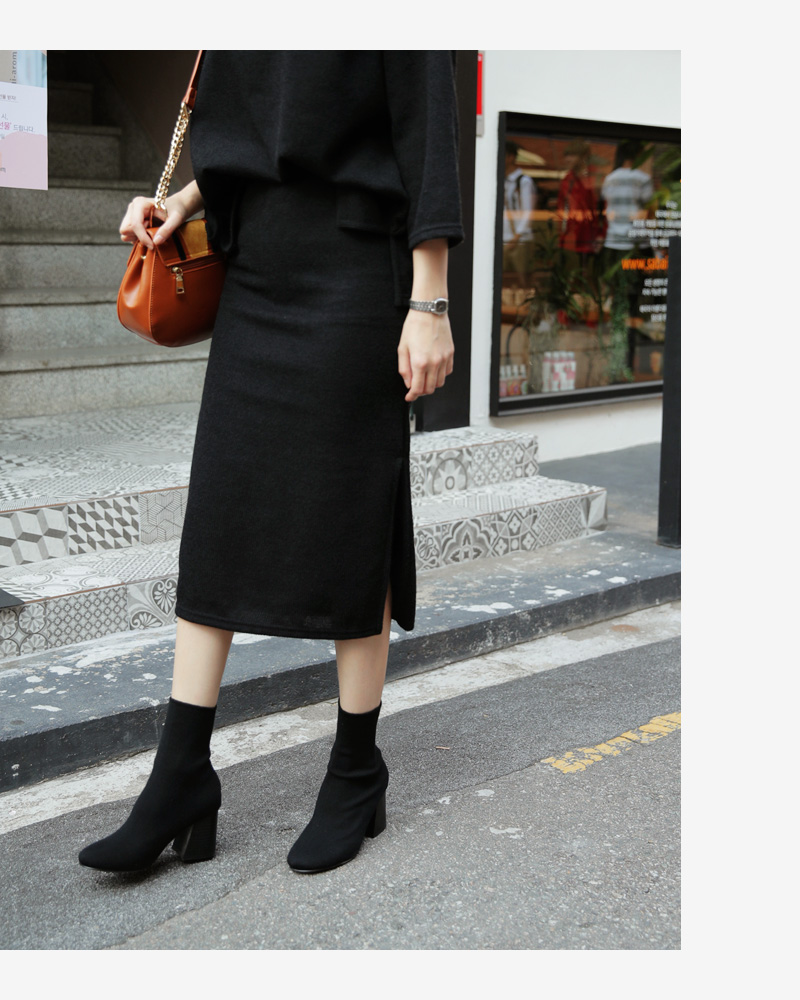 モックネックTシャツ&スリットタイトスカートSET・全2色 | DHOLIC | 詳細画像3