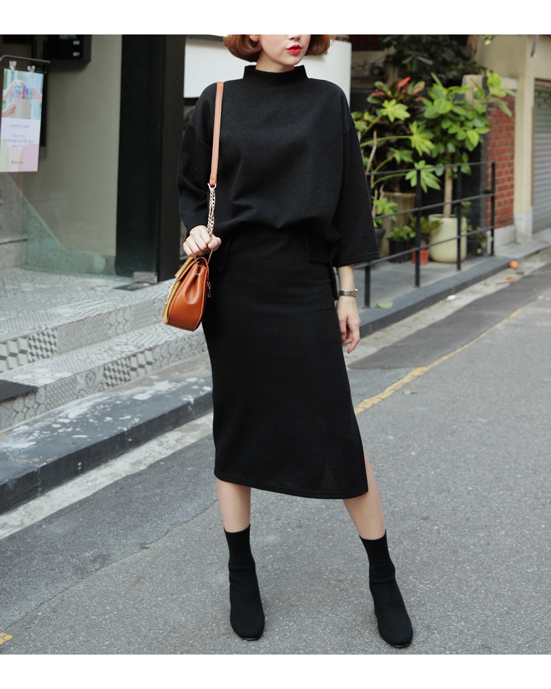 モックネックTシャツ&スリットタイトスカートSET・全2色 | DHOLIC | 詳細画像12