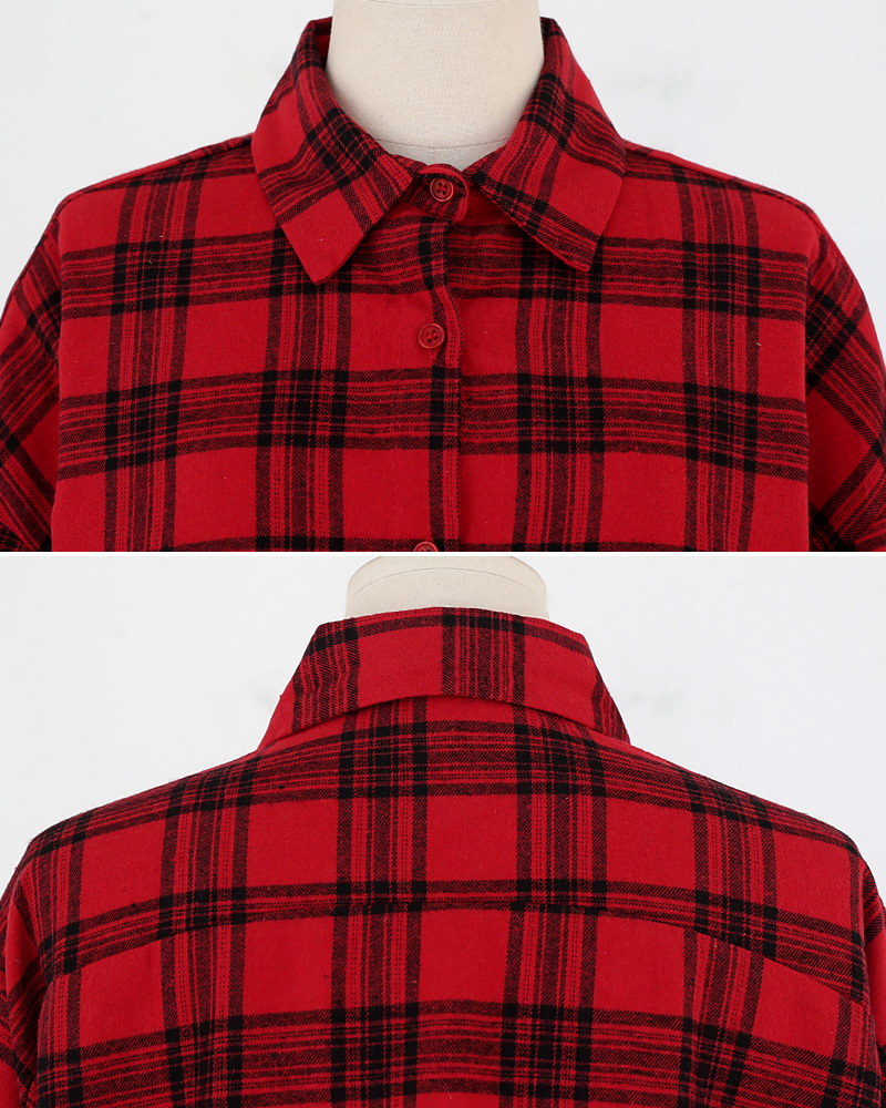 ラウンドヘムワンポケットチェックシャツ・全3色 | DHOLIC | 詳細画像23