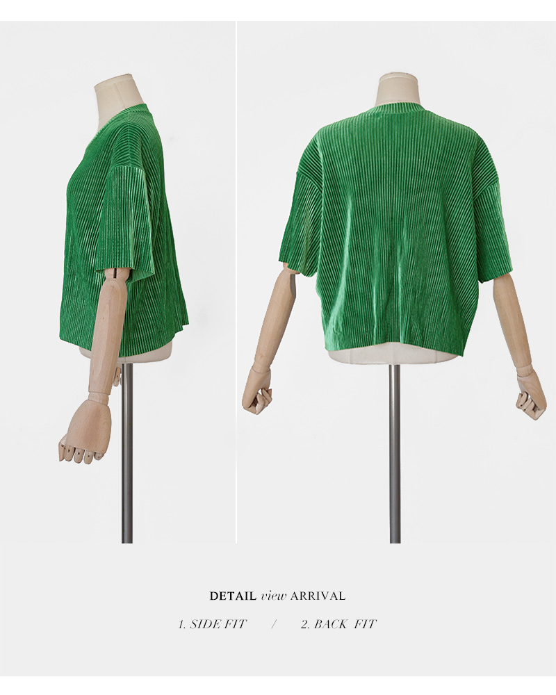 ベロアプリーツハーフスリーブTシャツ・全4色 | DHOLIC | 詳細画像22