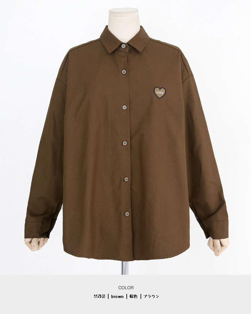 ハートパッチオーバーサイズシャツ・全2色 | DHOLIC | 詳細画像37