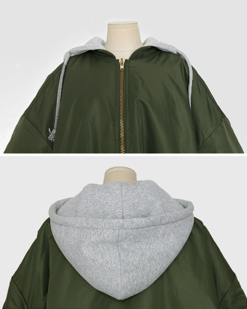 ギャザースリーブ中綿フードMA-1ジャケット・全2色 | DHOLIC | 詳細画像54