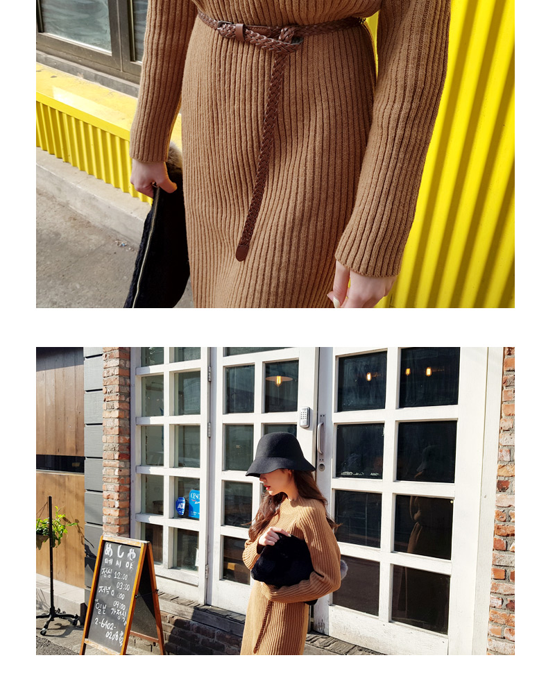 ベルトSETラグランリブニットワンピース・全2色 | DHOLIC | 詳細画像7