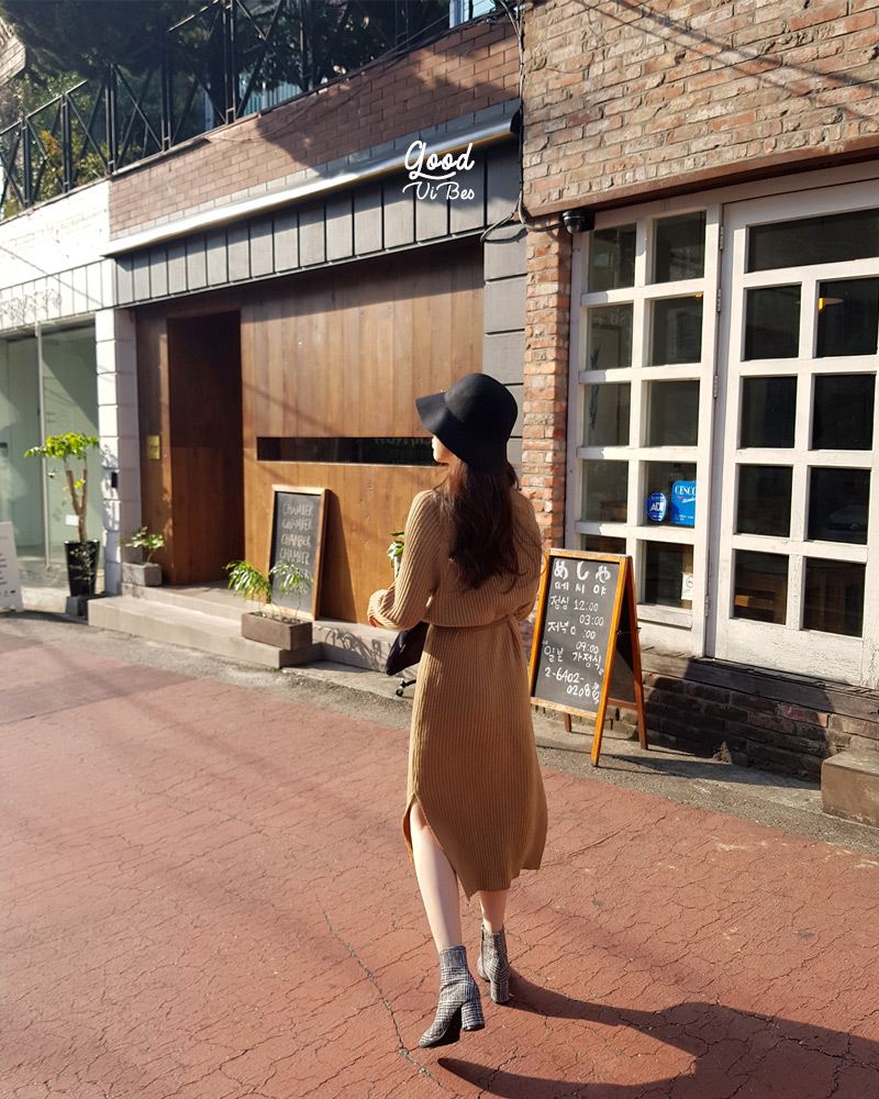 ベルトSETラグランリブニットワンピース・全2色 | DHOLIC | 詳細画像11