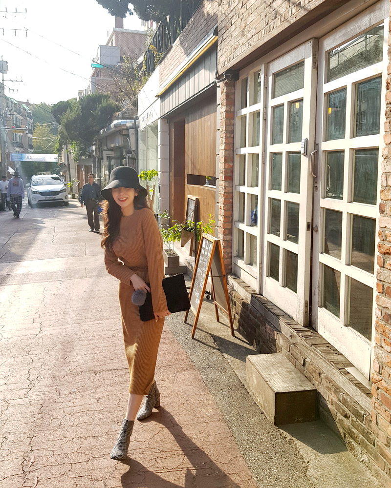 ベルトSETラグランリブニットワンピース・全2色 | DHOLIC | 詳細画像13