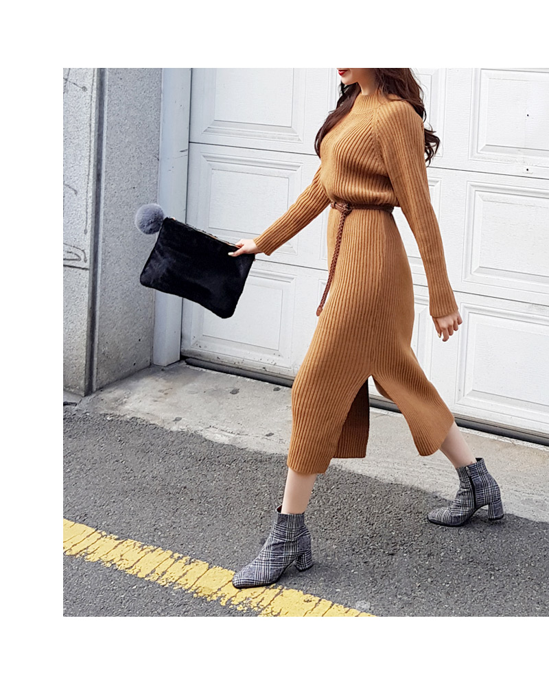 ベルトSETラグランリブニットワンピース・全2色 | DHOLIC | 詳細画像16