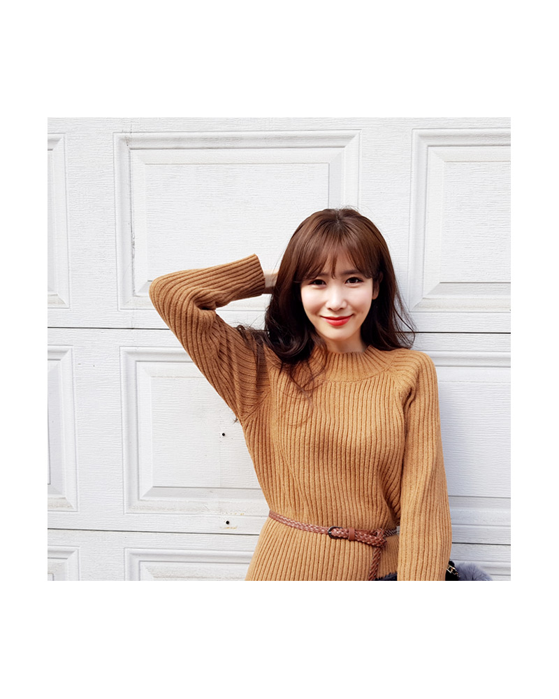 ベルトSETラグランリブニットワンピース・全2色 | DHOLIC | 詳細画像18