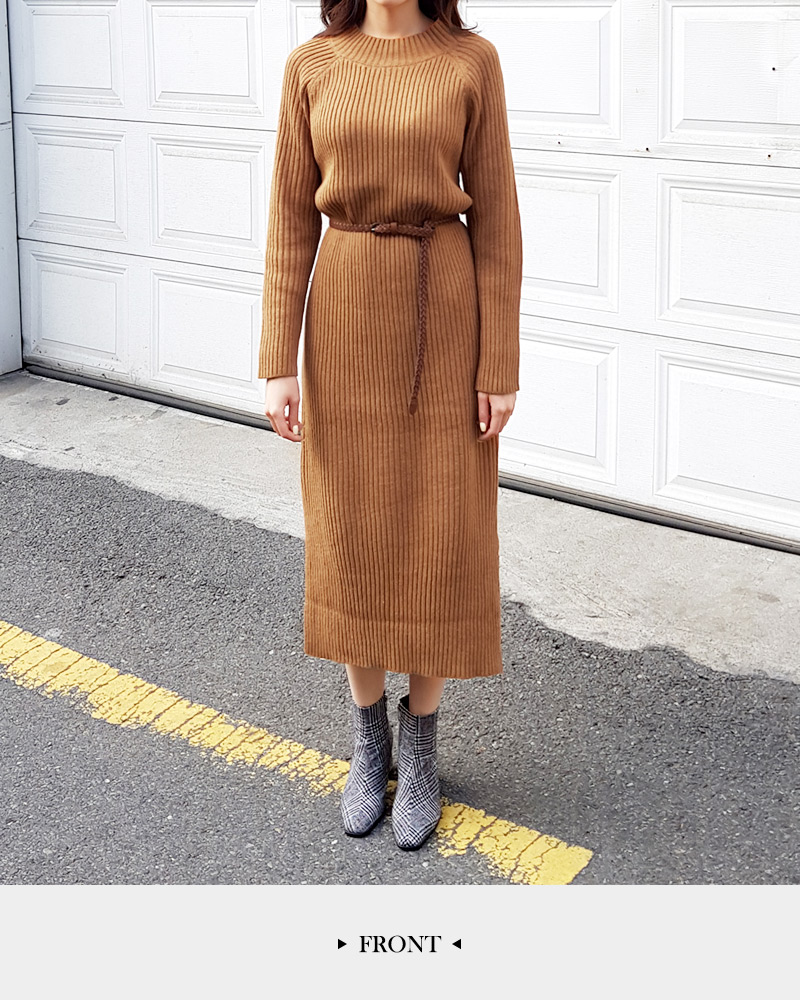ベルトSETラグランリブニットワンピース・全2色 | DHOLIC | 詳細画像20