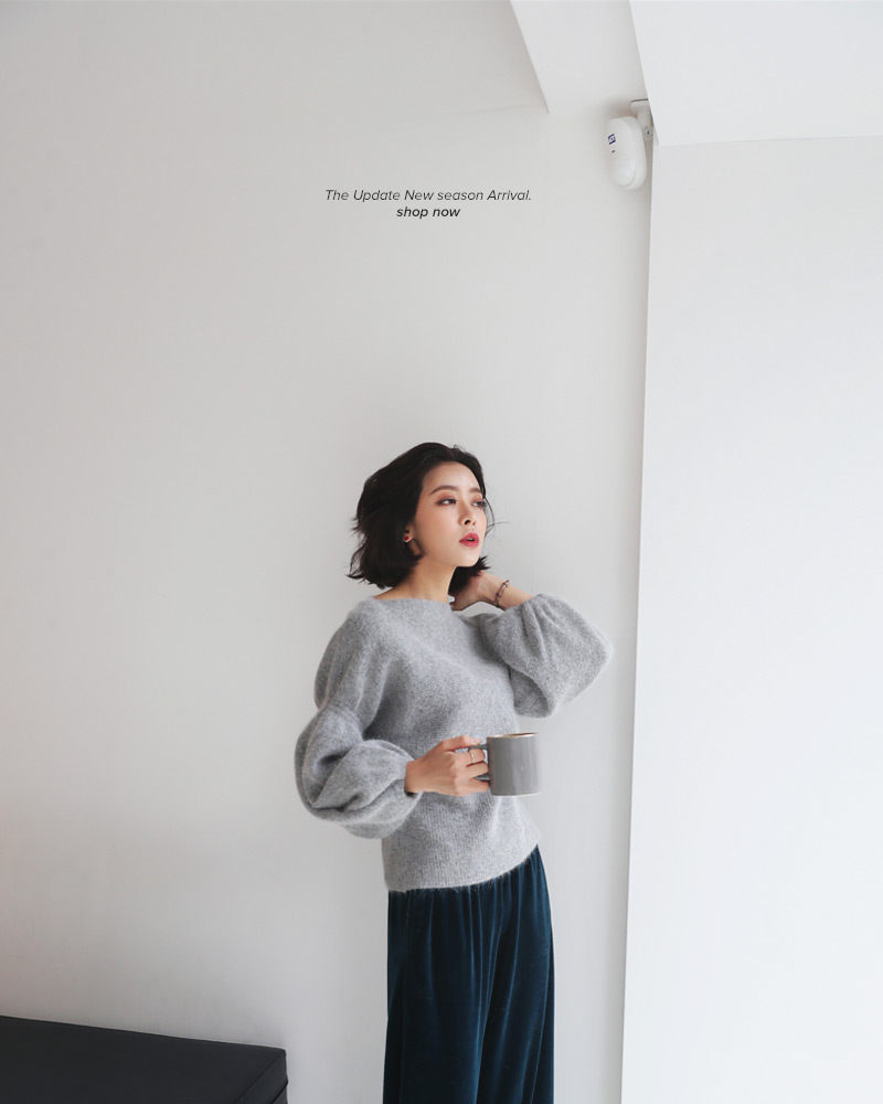 ボートネックパフスリーブ二ットプルオーバー・全4色 | DHOLIC PLUS | 詳細画像19