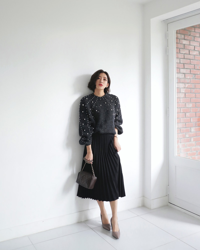 ウール混プリーツロングスカート・全5色 | DHOLIC PLUS | 詳細画像3